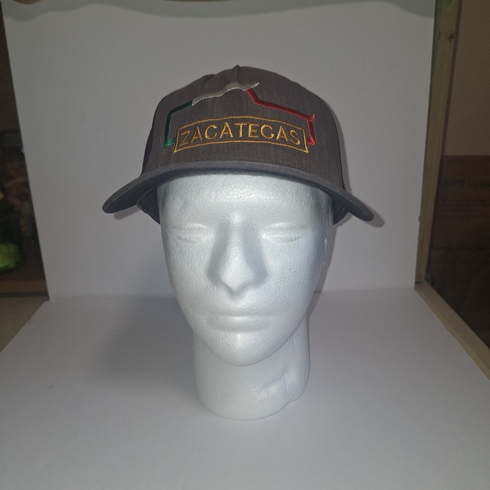 Zacatecas Mexico Embroidered Trucker Hat Brown Mesh Snapback Cap